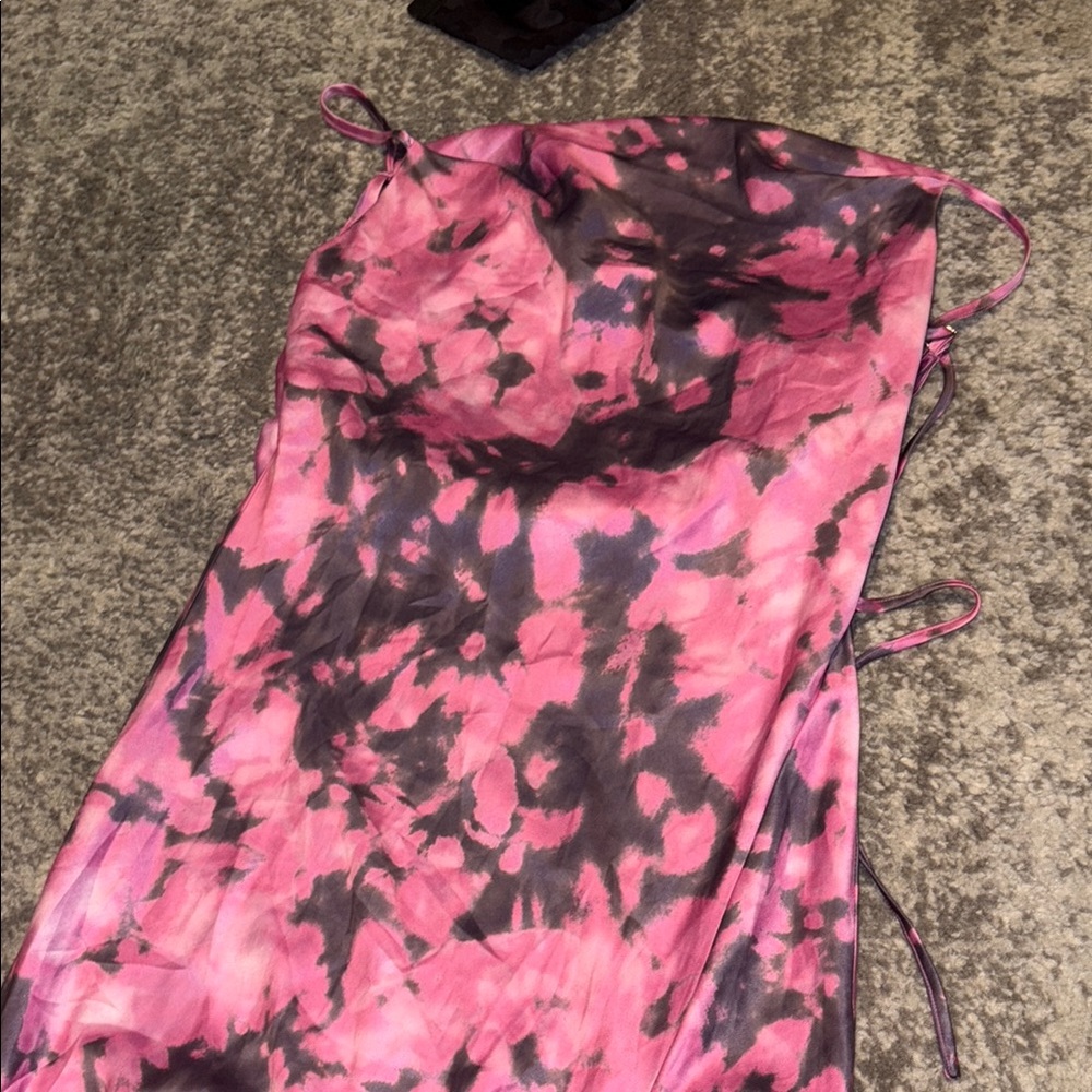 Tigermist Pink and Black Tie-Dye Dress